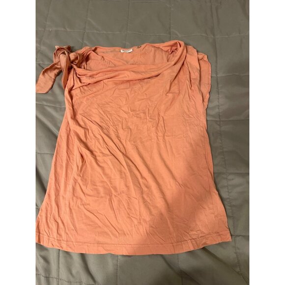 DKNYC Womens Coral Sleeveless Top With Side Tie Detail Size S - Picture 1 of 3